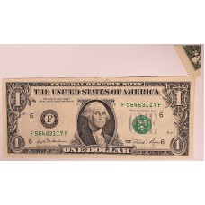 UNITED STATES OF AMERICA 1981 . ONE 1 DOLLAR BANKNOTE . ERROR . WITH A FLAP